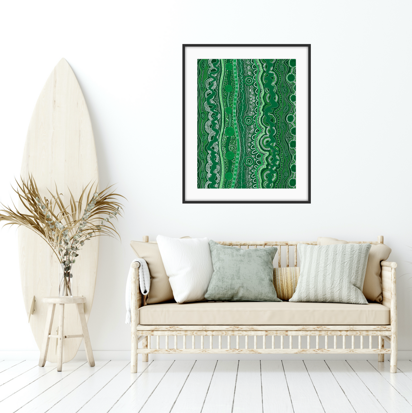Art Rag - Print On Demand - Layers Green