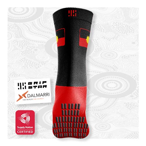 Grip Star Indigenous Red Crew Sock