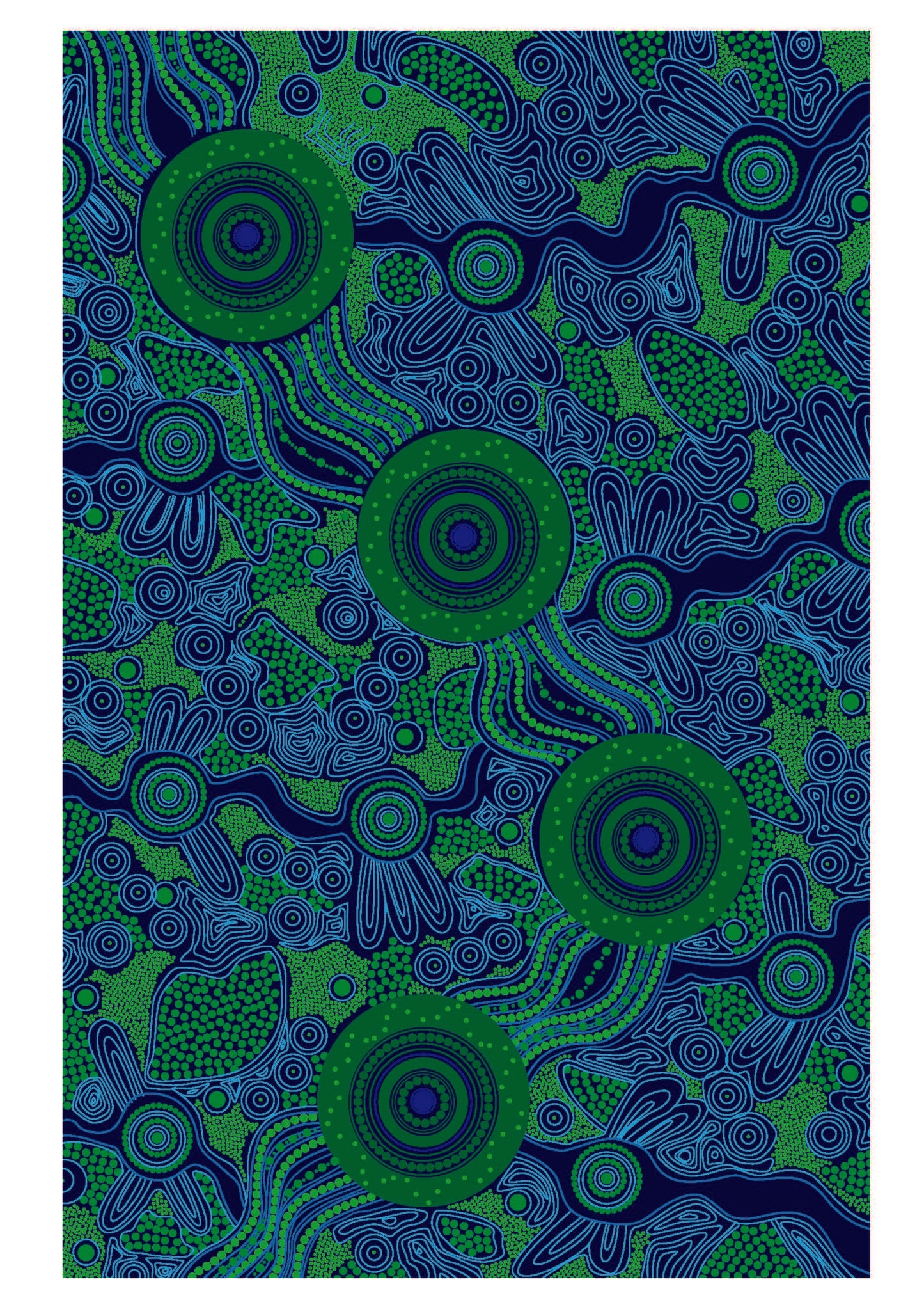 Art Rag - Print On Demand - Connections Blue & Green