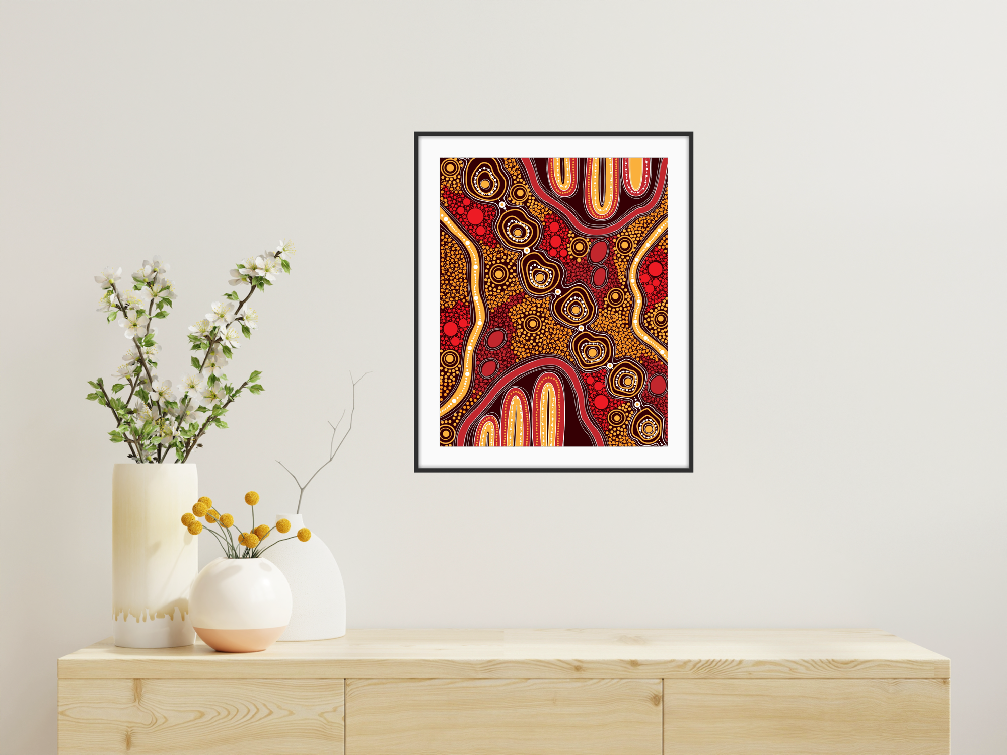 Art Rag - Print On Demand - Blue Gum Dharug Red – Dalmarri