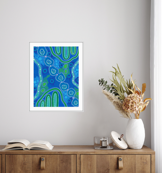 Art Rag - Print On Demand - Blue Gum Dharug Sky Blue